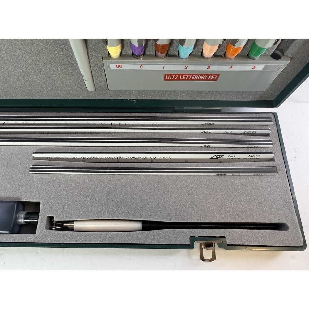 Vintage Lutz No 2 Technical Lettering Set Drafting Architect Engineering Kit - Picture 6 of 10